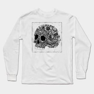 HomeSchoolTattoo Mechanical Skull Long Sleeve T-Shirt